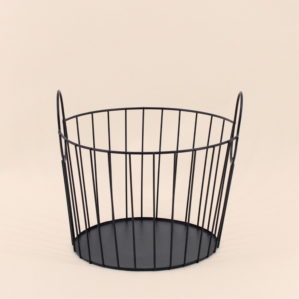 Panier en métal noir 27x23cm élégant | Hashtag Déco