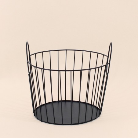 Panier en métal noir 27x23cm élégant | Hashtag Déco