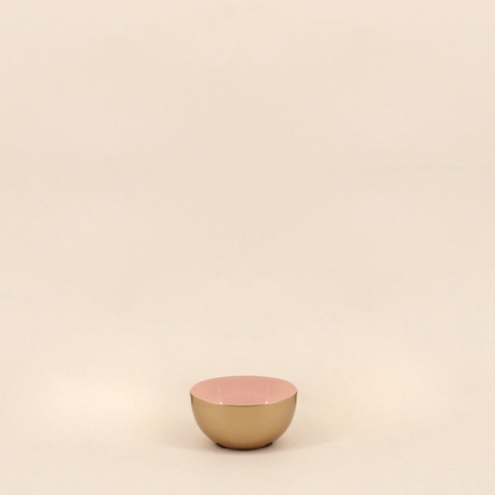 Coupelle ronde métal doré rose 10cm | Hashtag Déco