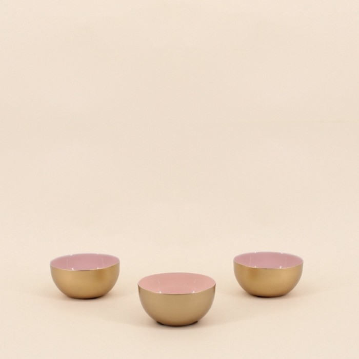 Lot de 3 coupelles métal doré rose | Hashtag Déco