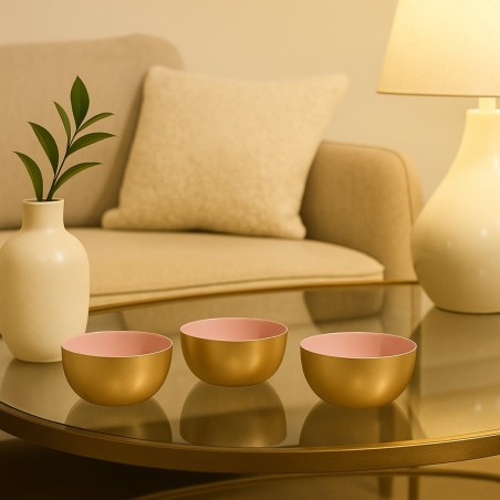 Lot de 3 coupelles métal doré rose | Hashtag Déco