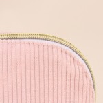 Trousse à maquillage velours côtelé rose | Hashtag Déco