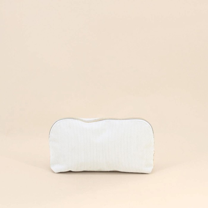 Trousse à maquillage velours côtelé beige | Hashtag Déco