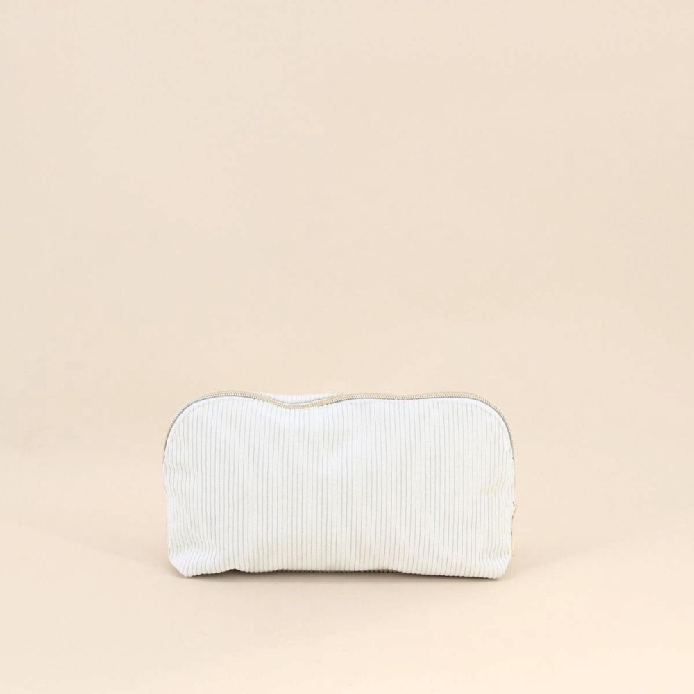 Trousse à maquillage velours côtelé beige | Hashtag Déco