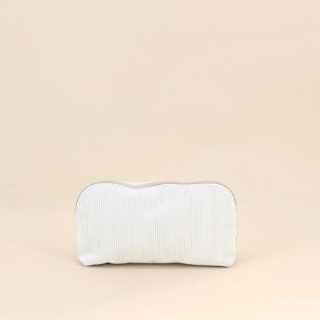 Trousse à maquillage velours côtelé beige | Hashtag Déco