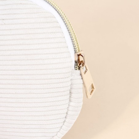 Trousse à maquillage velours côtelé beige | Hashtag Déco