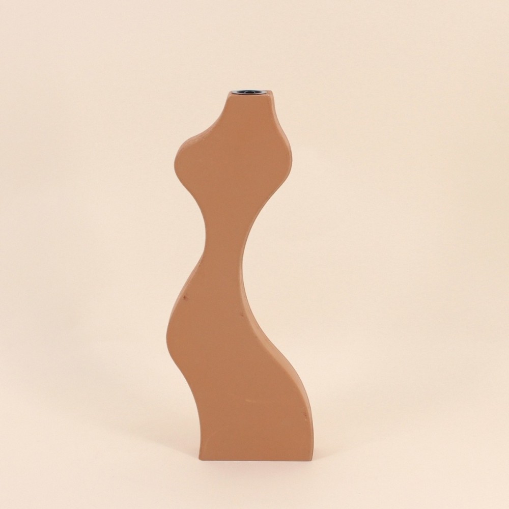 Bougeoir design terracotta 34cm en céramique | Hashtag Déco