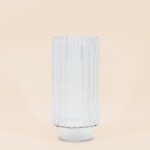 Vase en verre épais strié 25cm transparent | Hashtag Déco