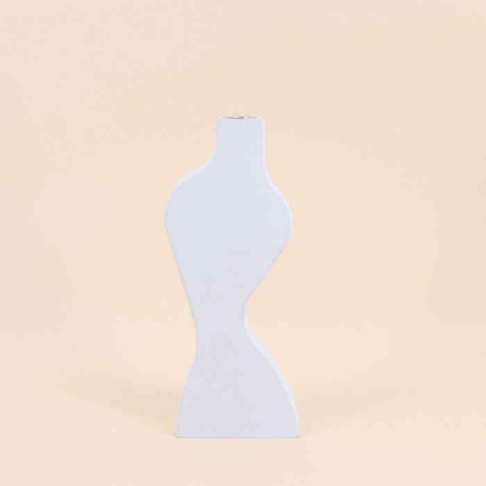Bougeoir design blanc 30cm en céramique | Hashtag Déco