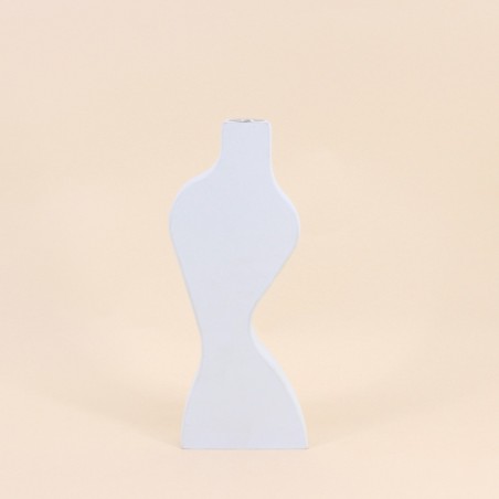Bougeoir design blanc 30cm en céramique | Hashtag Déco