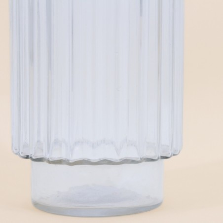 Vase en verre épais strié 25cm transparent | Hashtag Déco