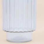 Vase en verre épais strié 25cm transparent | Hashtag Déco