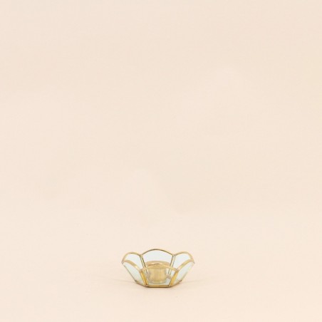 Lot de 2 bougeoirs verre métal doré | Hashtag Déco