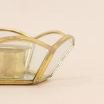 Lot de 2 bougeoirs verre métal doré | Hashtag Déco