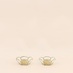 Lot de 2 bougeoirs verre métal doré | Hashtag Déco