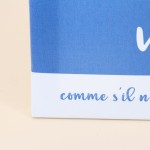 Toile marinière avec mots en coton bleu 50x30cm | Hashtag Déco