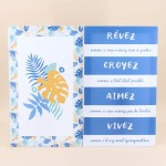Toile marinière avec mots en coton bleu 50x30cm | Hashtag Déco