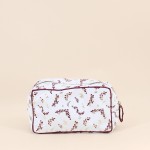 Trousse de toilette fleurs coton rose 24x13cm | Hashtag Déco