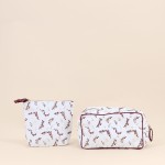 Trousse de toilette fleurs coton rose 24x13cm | Hashtag Déco
