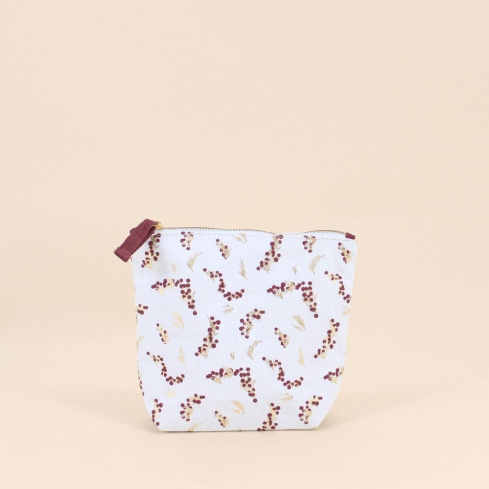 Trousse à maquillage coton fleuri rose 21x17cm | Hashtag Déco