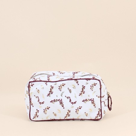 Set de 2 trousses de toilette fleuries en coton rose | Hashtag Déco