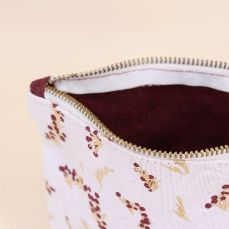 Set de 2 trousses de toilette fleuries en coton rose | Hashtag Déco