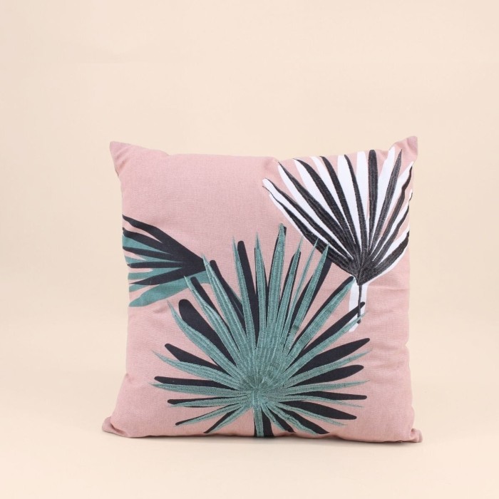 Coussin en coton rose fleuri 45x45cm | Hashtag Déco
