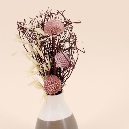 Vase en céramique beige avec fleurs séchées | Hashtag Déco