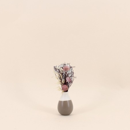 Vase en céramique beige avec fleurs séchées | Hashtag Déco