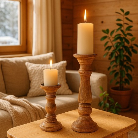 Chandelier en manguier brun 21cm élégant | Hashtag Déco