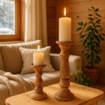 Chandelier en manguier brun 21cm élégant | Hashtag Déco