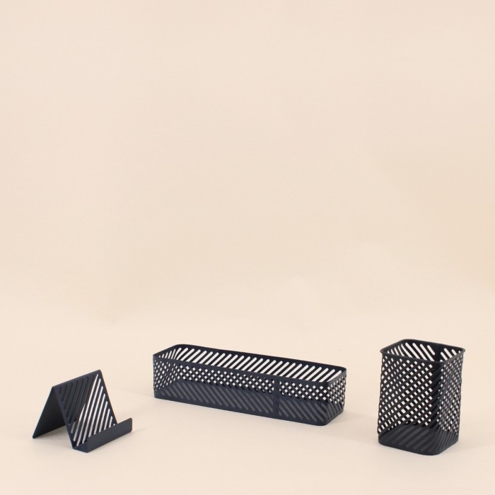 Set accessoires bureau métal noir élégant | Hashtag Déco