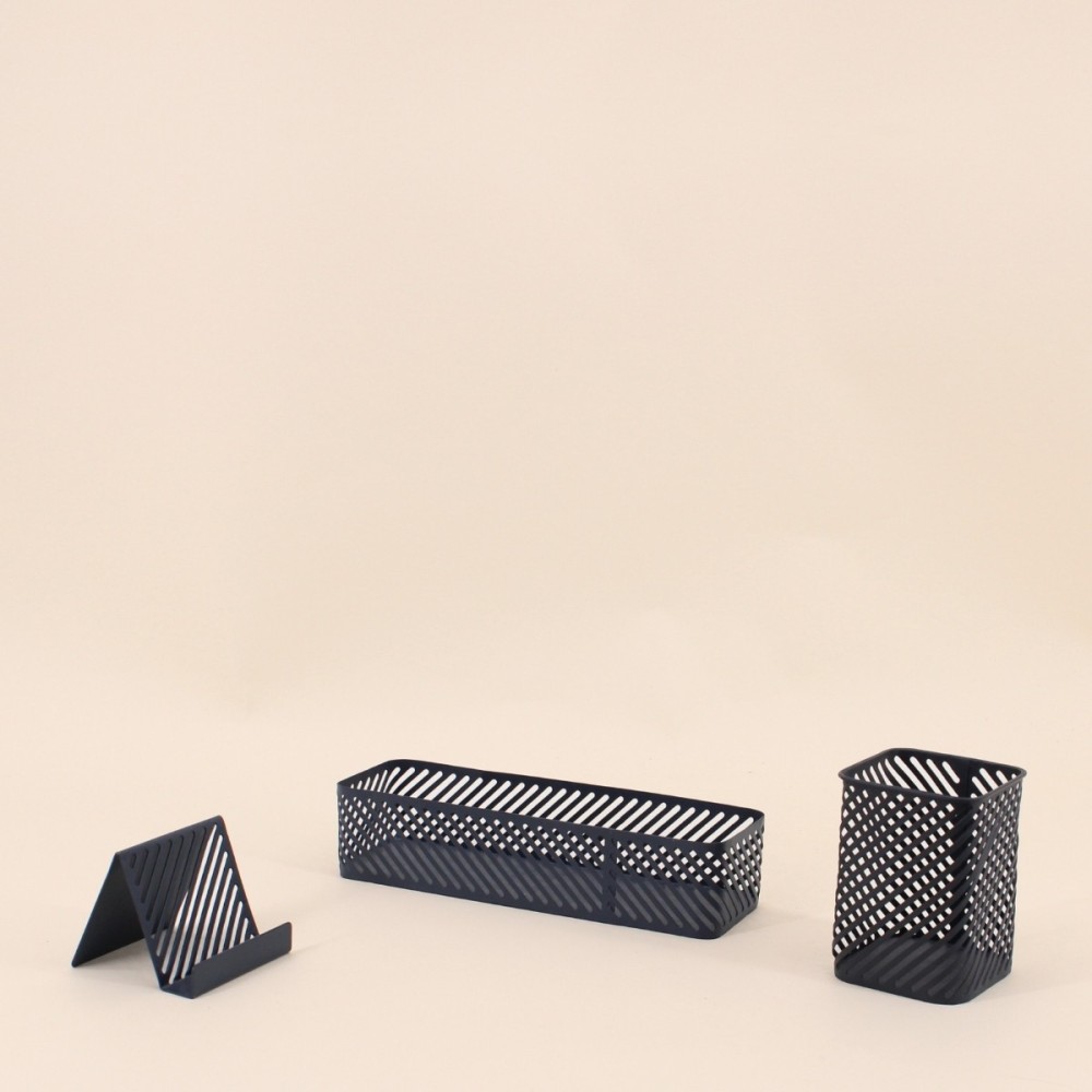 Set accessoires bureau métal noir élégant | Hashtag Déco