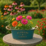 Jardinière effet vieilli bleu | Hashtag Déco