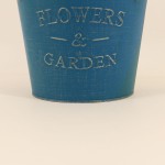 Pot de fleurs métal bleu effet vieilli 17cm | Hashtag Déco