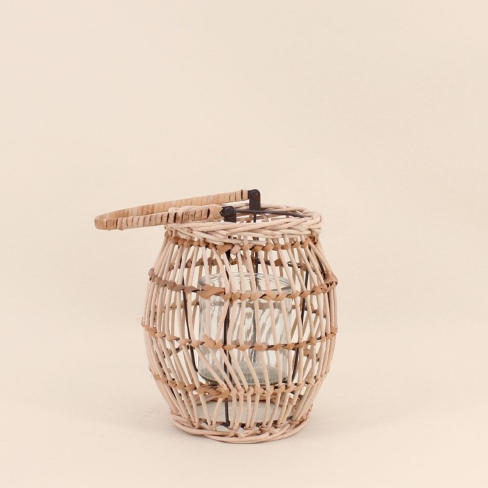 Lanterne bois et verre 21cm pour déco | Hashtag Déco