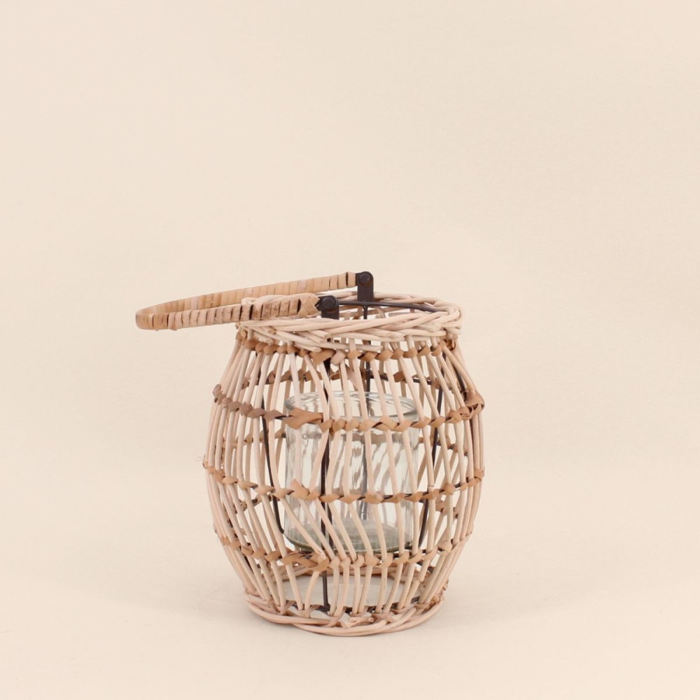 Lanterne bois et verre 21cm pour déco | Hashtag Déco