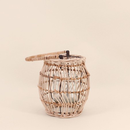 Lanterne bois et verre 21cm pour déco | Hashtag Déco