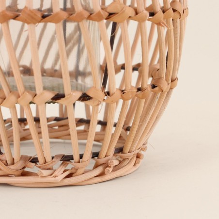 Lanterne bois et verre 21cm pour déco | Hashtag Déco