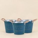 Lot de 3 pots de fleurs en métal gris 17cm | Hashtag Déco