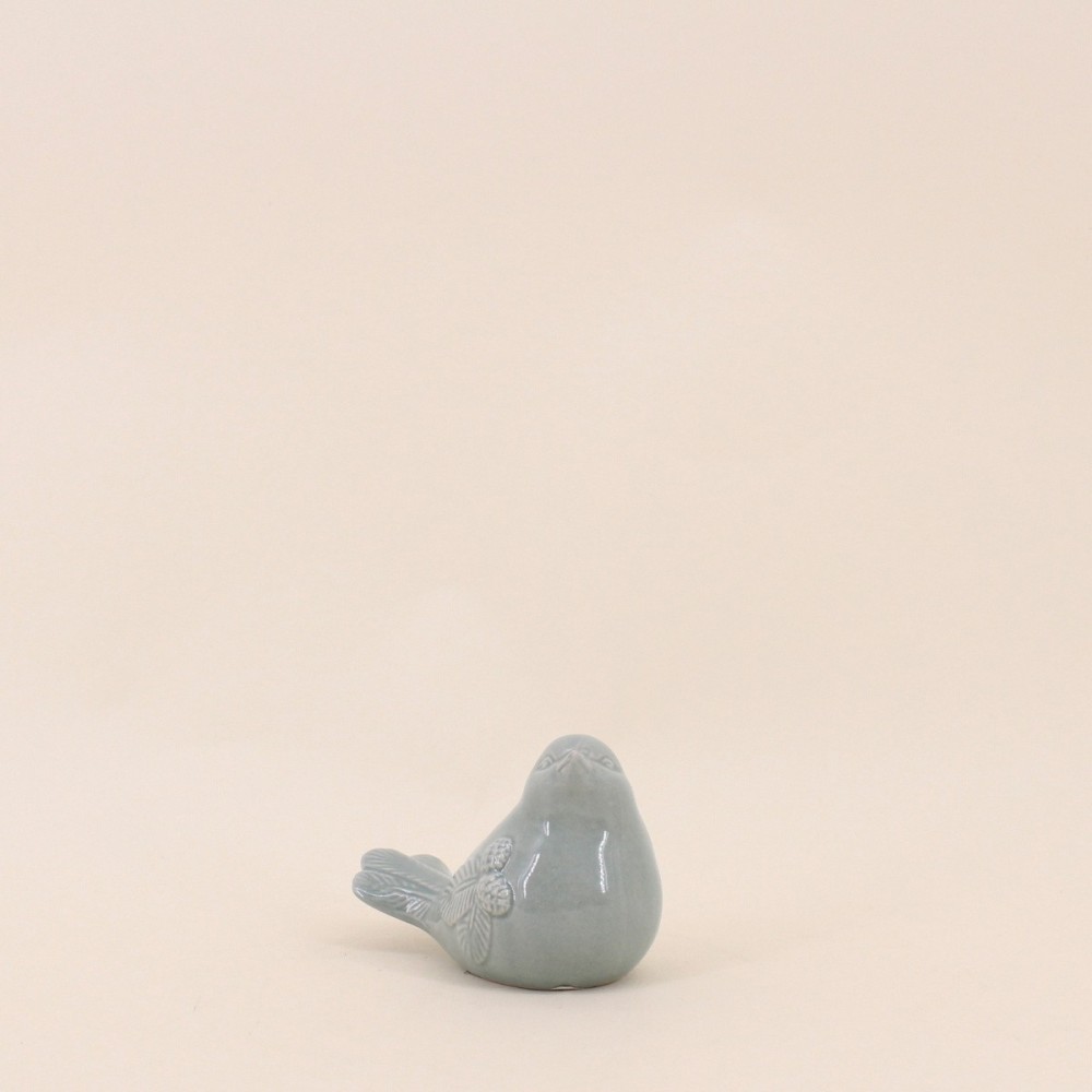Objet déco oiseau vert en céramique 11cm | Hashtag Déco
