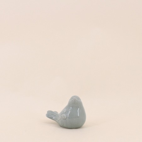 Objet déco oiseau vert en céramique 11cm | Hashtag Déco