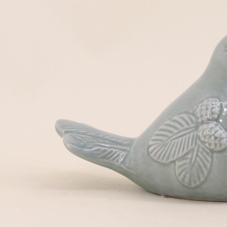 Objet déco oiseau vert en céramique 11cm | Hashtag Déco