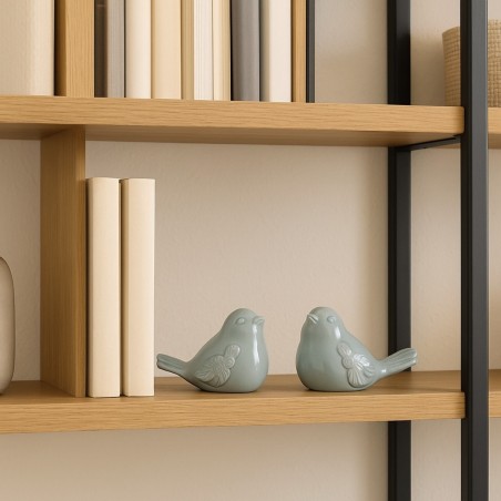 Objet déco oiseau vert en céramique 11cm | Hashtag Déco