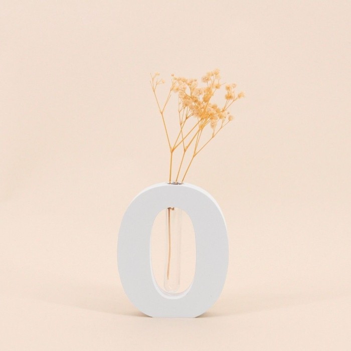 Vase forme o 12cm céramique blanche | Hashtag Déco