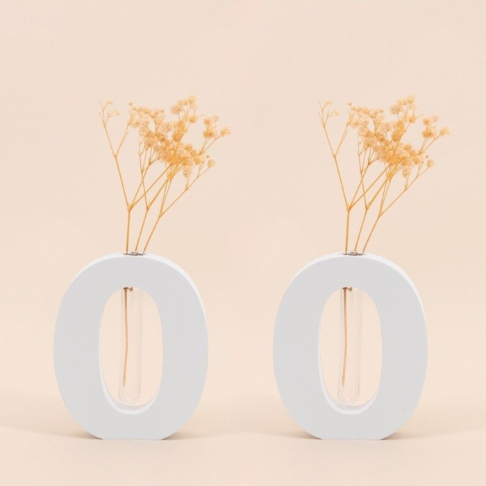 Lot de 2 vases forme O 12cm verre bleu | Hashtag Déco