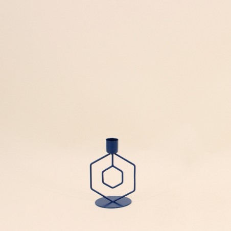 Lot de 2 bougeoirs métal bleu élégant | Hashtag Déco