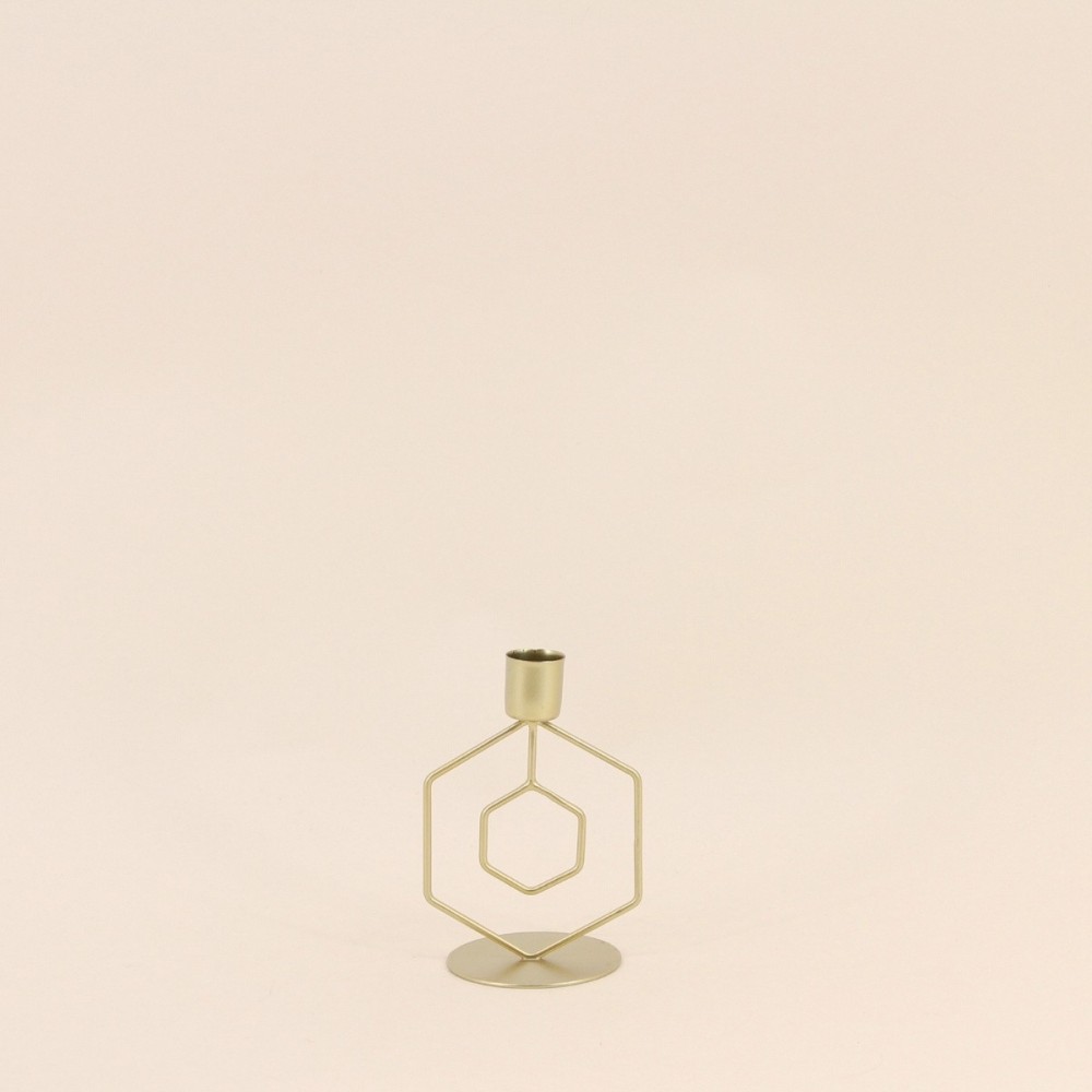 Bougeoir design métal doré 12cm | Hashtag Déco