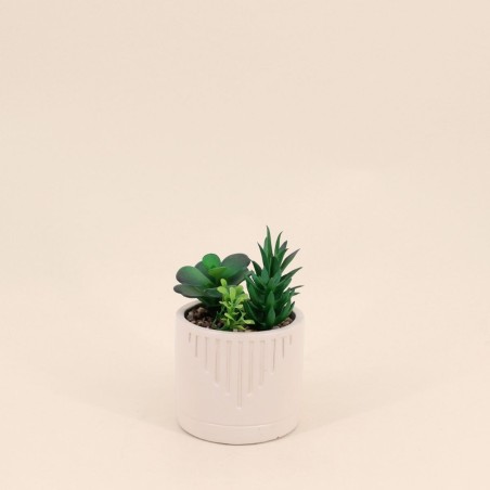 Plante grasse artificielle en pot beige | Hashtag Déco