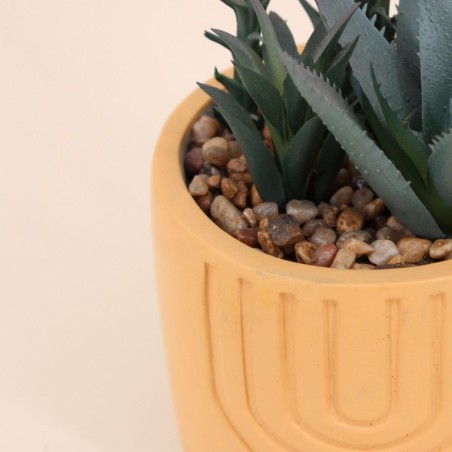 Plante grasse artificielle pot orange | Hashtag Déco